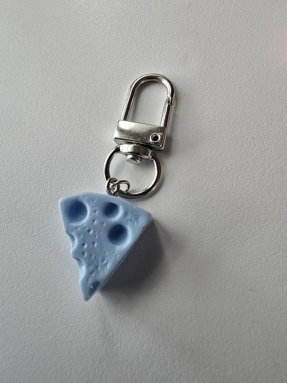 Cute Pastel Cheese Slice Keychain Set for Kids - Purple, Blue & Pink